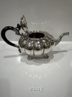 Vintage Melon Design Tea Coffee Cream & Sugar Set England Sheffield Elegant READ