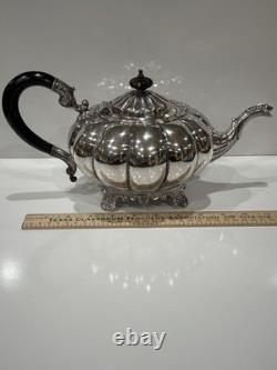 Vintage Melon Design Tea Coffee Cream & Sugar Set England Sheffield Elegant READ