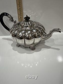 Vintage Melon Design Tea Coffee Cream & Sugar Set England Sheffield Elegant READ