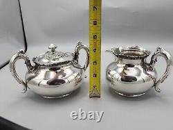 Vintage, Meriden B Company Silver Plate Tea / Coffee Set, Pitcher, Suger, Cream