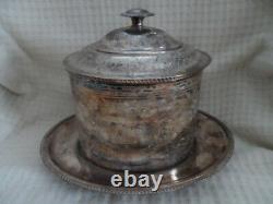 Vintage Mid Century English Barker Ellis Silver Plate Footed Tea Caddy