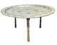 Vintage Moroccan Silver Plate Engraved Tea Tray Table 21 Pierced Rim 4-leg Boho