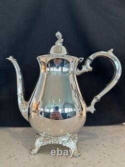 Vintage ONEIDA Silver plate 4-Piece Coffee/Tea Service Set Used Great Condition