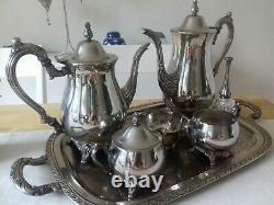 Vintage Oneida Georgian Style Silver Plated Tea Set Coffee Service 7pcs