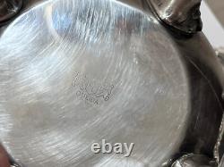Vintage Oneida Silver Plate Coffee Tea Set Service 5 Pcs with Tray Footed EXC