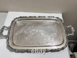 Vintage Oneida Silver Plate Coffee Tea Set Service 5 Pcs with Tray Footed EXC