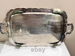 Vintage Oneida Silver Plate Coffee Tea Set Service 5 Pcs with Tray Footed EXC