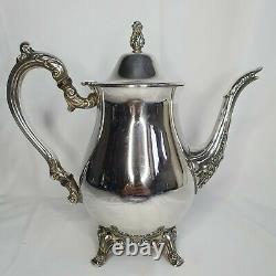 Vintage Oneida Silver Plated Tea Set Coffee Pot Teapot Sugar Bowl Milk Jug Tray