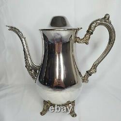 Vintage Oneida Silver Plated Tea Set Coffee Pot Teapot Sugar Bowl Milk Jug Tray