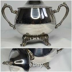 Vintage Oneida Silver Plated Tea Set Coffee Pot Teapot Sugar Bowl Milk Jug Tray