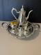 Vintage Oneida Usa Silver Plate 3piece Coffee/tea Service Set With Gorgeous Tray