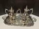 Vintage Oneida Usa Silver Plate 5-piece Coffee/tea Service Set With Tray