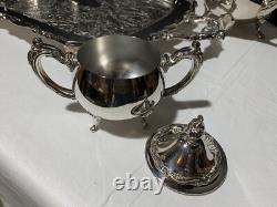 Vintage Oneida USA Silver Plate 5-piece Coffee/Tea Service Set with Tray