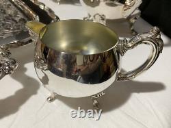 Vintage Oneida USA Silver Plate 5-piece Coffee/Tea Service Set with Tray