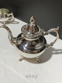 Vintage Oneida USA Silver Plate 5-piece Coffee/Tea Service Set with Tray