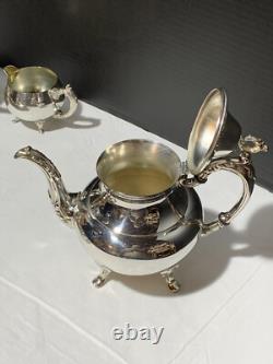 Vintage Oneida USA Silver Plate 5-piece Coffee/Tea Service Set with Tray