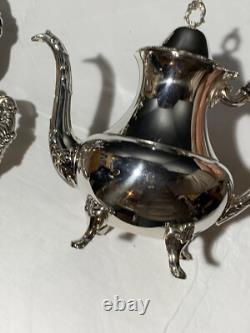 Vintage Oneida USA Silver Plate 5-piece Coffee/Tea Service Set with Tray