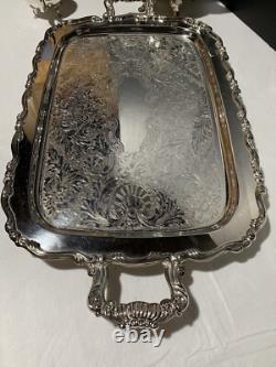 Vintage Oneida USA Silver Plate 5-piece Coffee/Tea Service Set with Tray