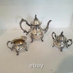 Vintage Oneida Venetian Scroll Holloware Silver Plate 4 piece Tea Set