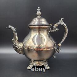 Vintage Ornate F B Rogers Silverplate 4 Piece Tea / Coffee Set with Footed Tray