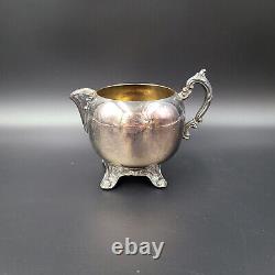 Vintage Ornate F B Rogers Silverplate 4 Piece Tea / Coffee Set with Footed Tray