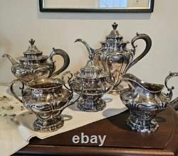Vintage Pairpoint 1920's. Tea Coffee 5pc Set Sterling Silver Plated # 378