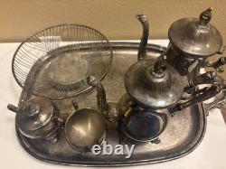 Vintage Pilgrim Silver-plate Tea Coffee Bread 6 Piece Set