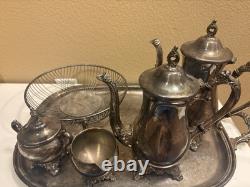 Vintage Pilgrim Silver-plate Tea Coffee Bread 6 Piece Set