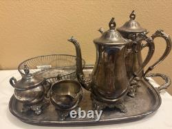 Vintage Pilgrim Silver-plate Tea Coffee Bread 6 Piece Set