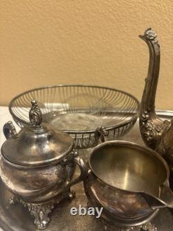 Vintage Pilgrim Silver-plate Tea Coffee Bread 6 Piece Set