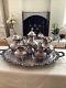 Vintage Poole Epca English 600 Silver Plate Teapot Set 6 Pcs. Tray Not For Sale