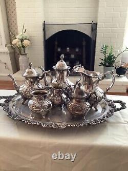 Vintage Poole EPCA English 600 Silver Plate Teapot Set 6 Pcs. TRAY NOT FOR SALE