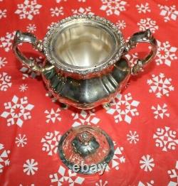 Vintage Poole Silver Plate Lancaster Rose ECPA 400 Tea & Coffee 4pc Service Set