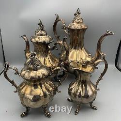 Vintage REED & BARTON 1795 Winthrop Silver Plated Tea Set 4 pieces