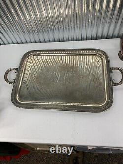 Vintage ROGERS BROS Silver Plate Tea Service Butlers Tray Coffee