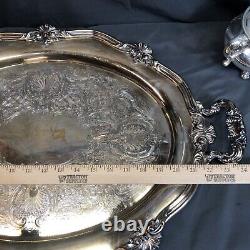 Vintage Reed & Barton 5600c Hand Chased Regent Tea & Coffee Serving Set with Tray