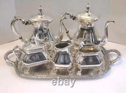 Vintage Reed & Barton Northumberland 5800 Silver Plated Coffee Tea Service READ