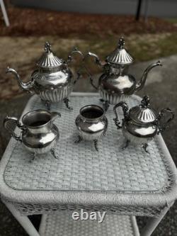 Vintage Reed & Barton Regent 5600 Silver Plate 5-Piece Tea & Coffee Service