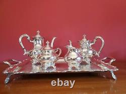 Vintage Reed & Barton Regent 5600 Silverplate Tea Set With Tray