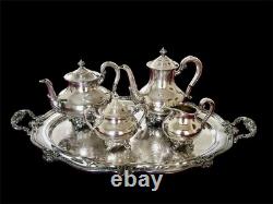 Vintage Reed & Barton Silverplate REGENT 5600 Coffee Tea Set 4 Pieces Plus Tray