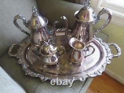 Vintage Reed & Barton Tea Coffee 5 Pc Set Silverplate Is In Excellent Condition