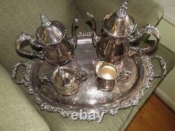 Vintage Reed & Barton Tea Coffee 5 Pc Set Silverplate Is In Excellent Condition