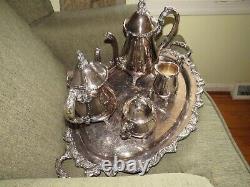 Vintage Reed & Barton Tea Coffee 5 Pc Set Silverplate Is In Excellent Condition