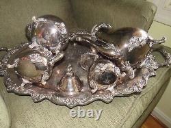 Vintage Reed & Barton Tea Coffee 5 Pc Set Silverplate Is In Excellent Condition