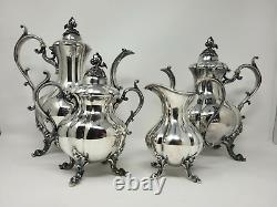 Vintage Reed & Barton Winthrop 1795 Silverplate Tea Coffee Set Pumpkin