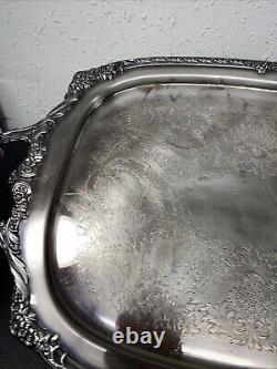 Vintage Rogers Bros 1847 Heritage IS Silverplate Tea & Coffee Set With Large Tray