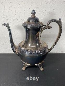 Vintage Rogers Bros 1847 Heritage IS Silverplate Tea & Coffee Set With Large Tray
