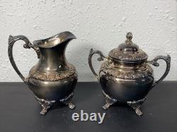 Vintage Rogers Bros 1847 Heritage IS Silverplate Tea & Coffee Set With Large Tray