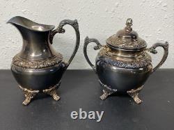 Vintage Rogers Bros 1847 Heritage IS Silverplate Tea & Coffee Set With Large Tray