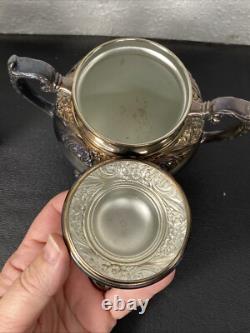 Vintage Rogers Bros 1847 Heritage IS Silverplate Tea & Coffee Set With Large Tray